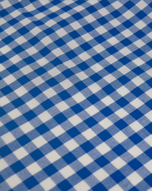 Yarn Dyed Cotton Fabric - 9mm Gingham Royal Blue