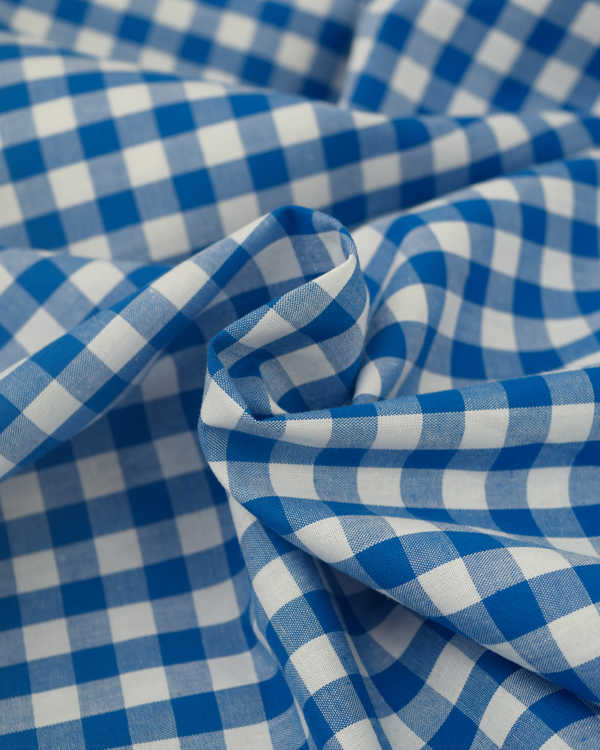 Yarn Dyed Cotton Fabric - 9mm Gingham Royal Blue