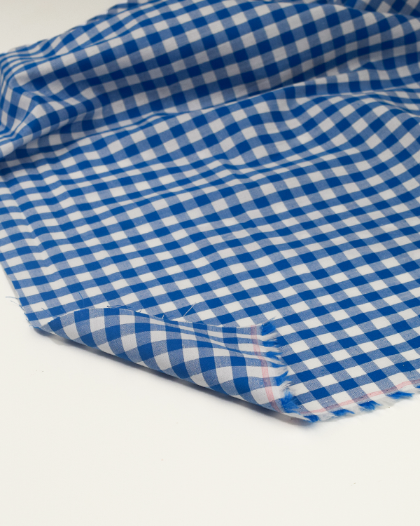 Yarn Dyed Cotton Fabric - 9mm Gingham Royal Blue