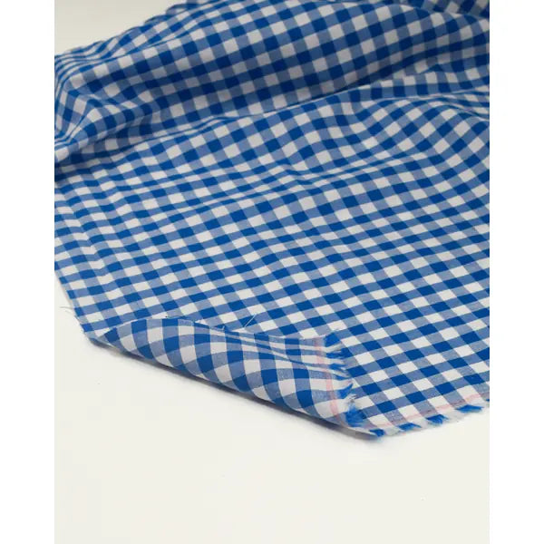 Yarn Dyed Cotton Fabric - 9mm Gingham Royal Blue | Truro Fabrics