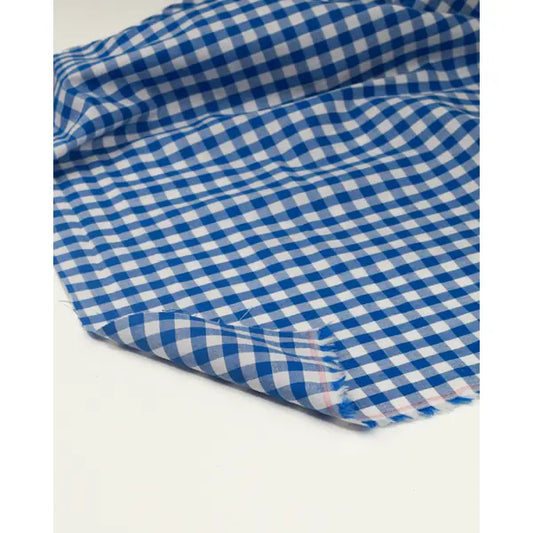 Yarn Dyed Cotton Fabric - 9mm Gingham Royal Blue | Truro Fabrics