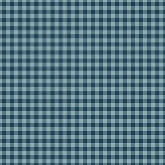 Blue gingham quilting cotton