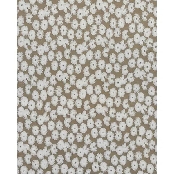 Cotton Blend Embroidered Tulle Fabric - White Daisies – view 3 – Truro Fabrics