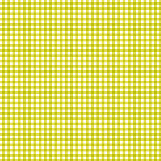 Lime green patchwork cotton gingham 