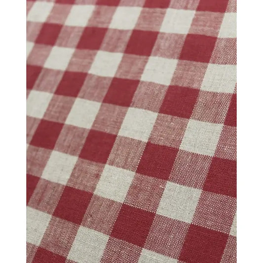 Laundered Linen Gingham Fabric - Radish | Truro Fabrics