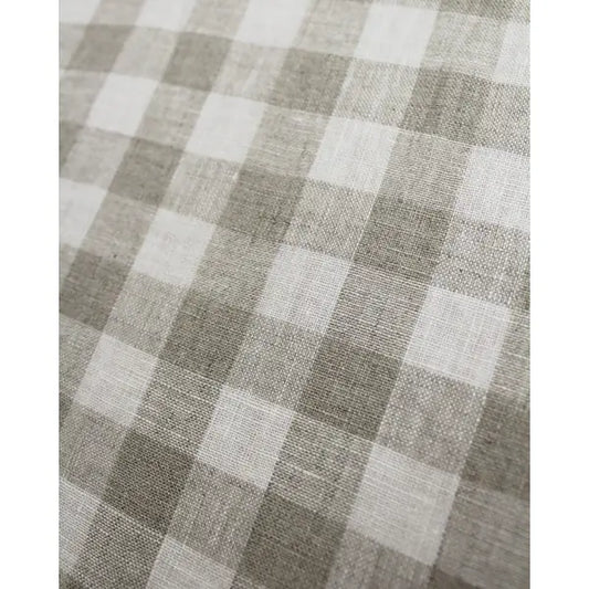 Laundered Linen Gingham Fabric - Oat | Truro Fabrics