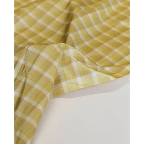 Check Silk Taffeta Fabric - Sahara – view 2 – Truro Fabrics
