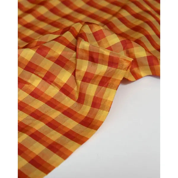 Check Silk Taffeta Fabric - Chennai – view 3 – Truro Fabrics