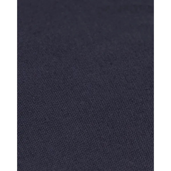Close up of navy pure cotton canvas fabric with Panama weave texture