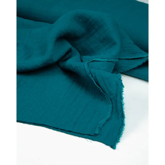 Cotton Double Gauze Fabric - Kingfisher | Truro Fabrics