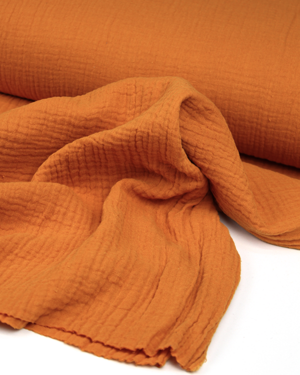 Cotton Double Gauze Fabric - Clementine