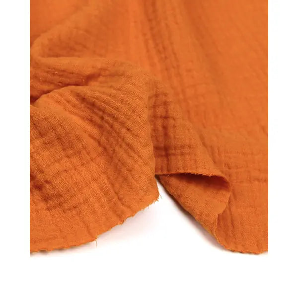 Cotton Double Gauze Fabric - Clementine | Truro Fabrics