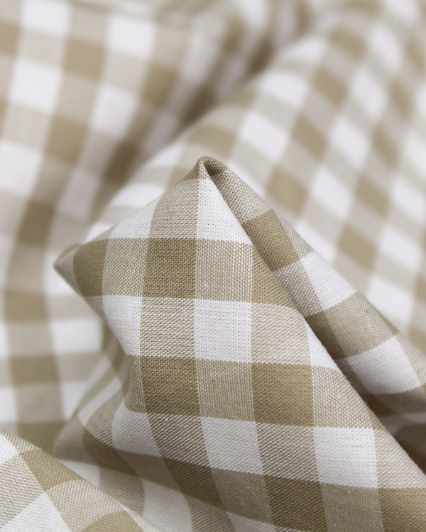 Yarn Dyed Cotton Fabric - 9mm Gingham Barley