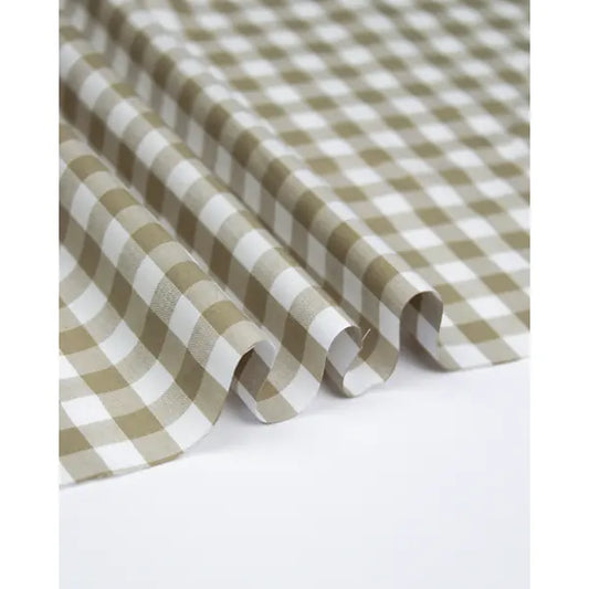 Yarn Dyed Cotton Fabric - 9mm Gingham Barley | Truro Fabrics