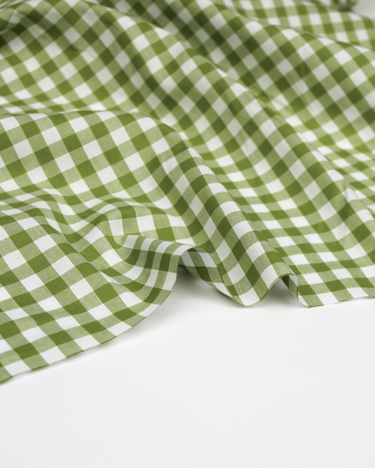 Yarn Dyed Cotton Fabric - 9mm Gingham Matcha