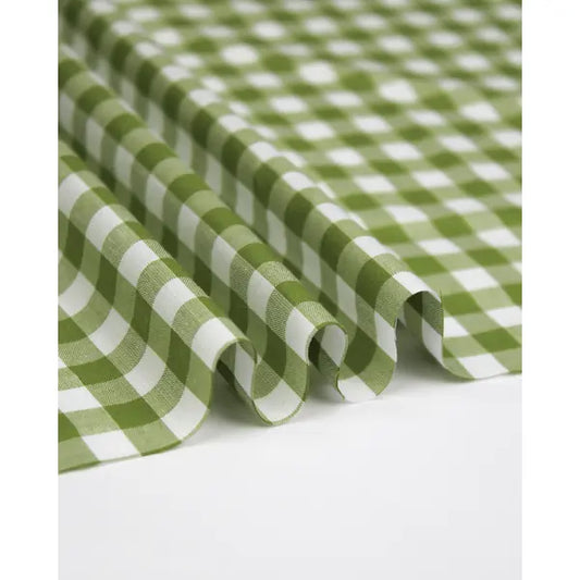 Yarn Dyed Cotton Fabric - 9mm Gingham Matcha | Truro Fabrics
