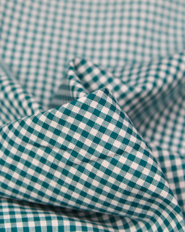 Yarn Dyed Cotton Fabric - 3mm Gingham Teal