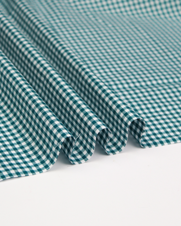 Yarn Dyed Cotton Fabric - 3mm Gingham Teal