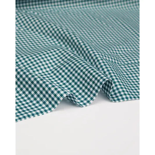 Yarn Dyed Cotton Fabric - 3mm Gingham Teal | Truro Fabrics