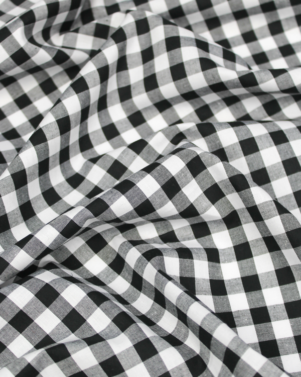 Yarn Dyed Cotton Fabric - 9mm Gingham Black