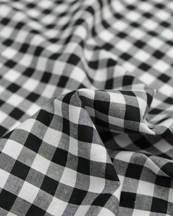 Yarn Dyed Cotton Fabric - 9mm Gingham Black