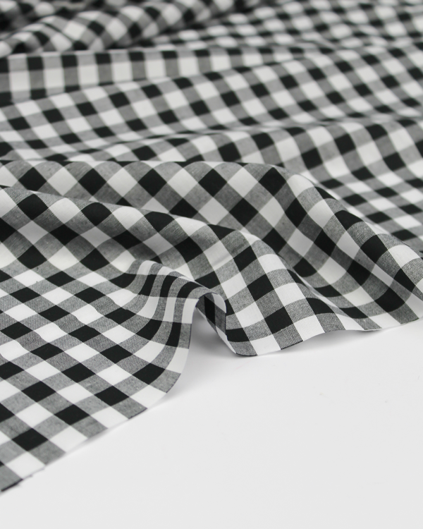 Yarn Dyed Cotton Fabric - 9mm Gingham Black