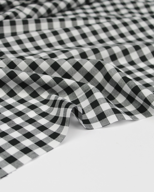 Yarn Dyed Cotton Fabric - 9mm Gingham Black