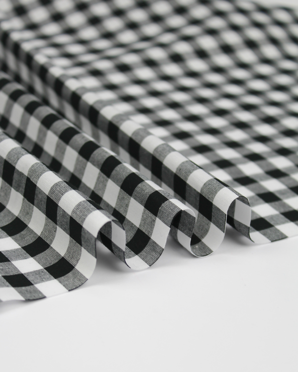 Yarn Dyed Cotton Fabric - 9mm Gingham Black