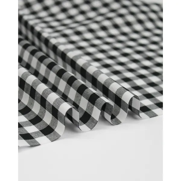 Yarn Dyed Cotton Fabric - 9mm Gingham Black | Truro Fabrics