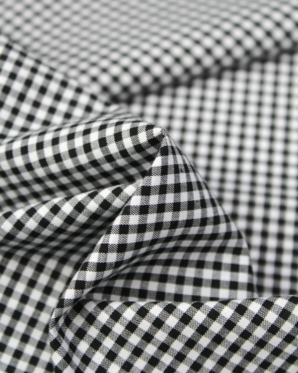 Yarn Dyed Cotton Fabric - 3mm Gingham Black