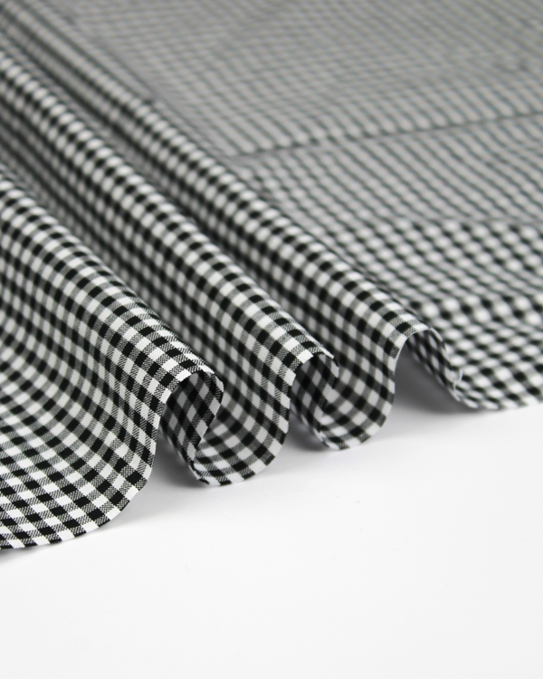 Yarn Dyed Cotton Fabric - 3mm Gingham Black