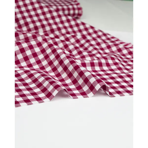 Yarn Dyed Cotton Fabric - 9mm Gingham Jam – view 3 – Truro Fabrics
