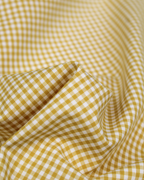 Yarn Dyed Cotton Fabric - 3mm Gingham Ochre