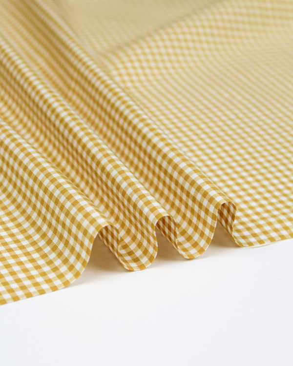 Yarn Dyed Cotton Fabric - 3mm Gingham Ochre