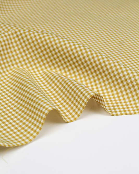 Yarn Dyed Cotton Fabric - 3mm Gingham Ochre