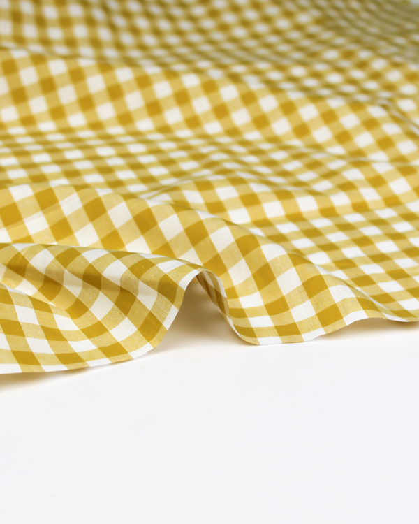 Yarn Dyed Cotton Fabric - 9mm Gingham Ochre