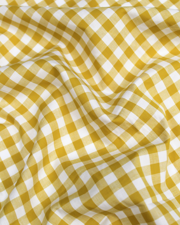 Yarn Dyed Cotton Fabric - 9mm Gingham Ochre