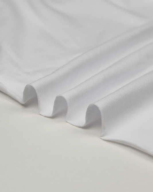 Organic Cotton Jersey Fabric - White