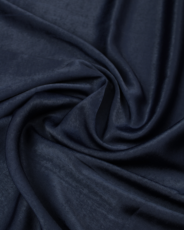 Sandwashed Satin Fabric - Navy Blue