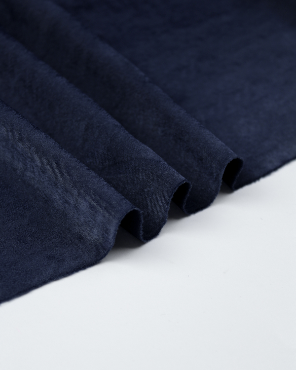 Sandwashed Satin Fabric - Navy Blue