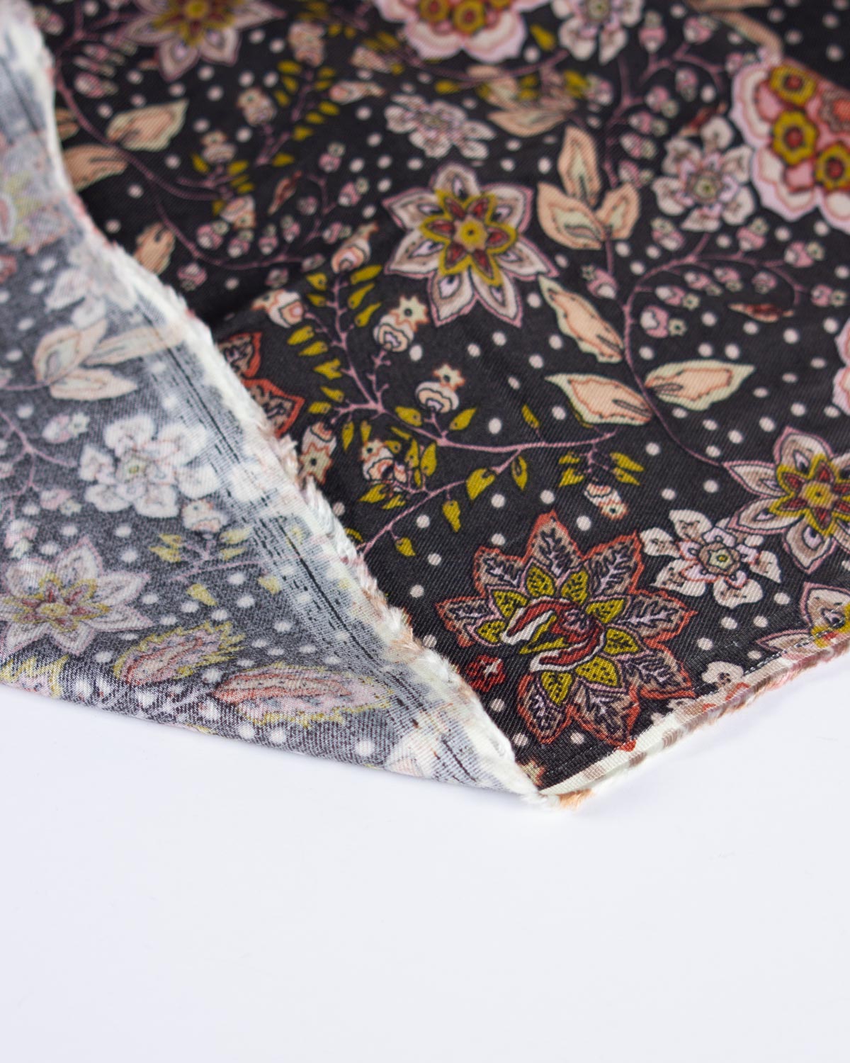 Viscose Twill Fabric - Fable Floral Charcoal