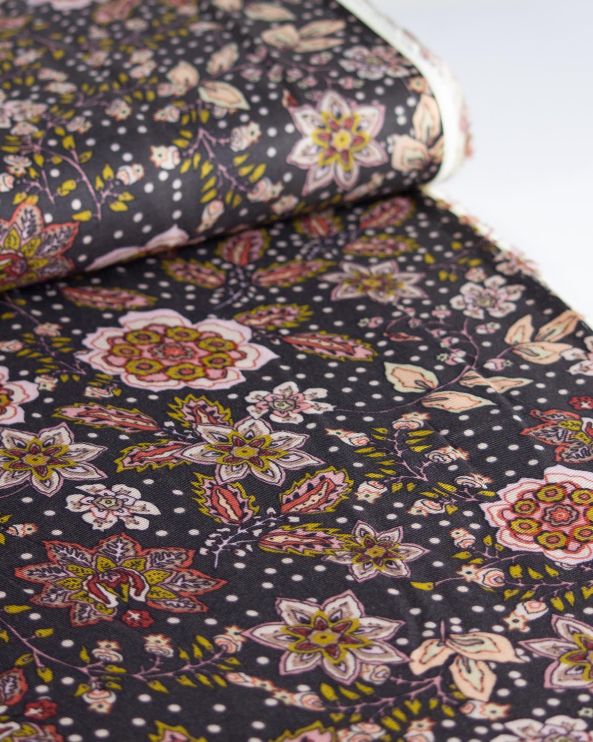 Viscose Twill Fabric - Fable Floral Charcoal