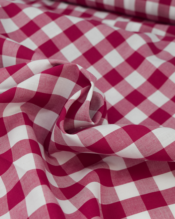 Yarn Dyed Cotton Fabric - 17mm Gingham Jam