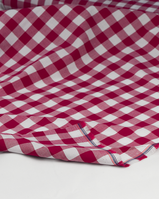 Yarn Dyed Cotton Fabric - 17mm Gingham Jam