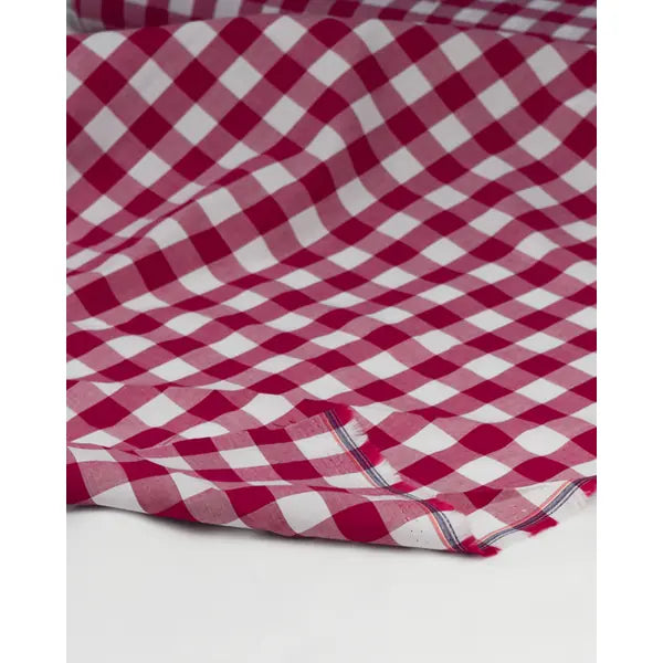 Yarn Dyed Cotton Fabric - 17mm Gingham Jam | Truro Fabrics