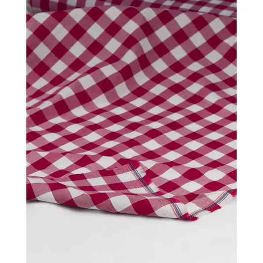 Yarn Dyed Cotton Fabric - 17mm Gingham Jam | Truro Fabrics