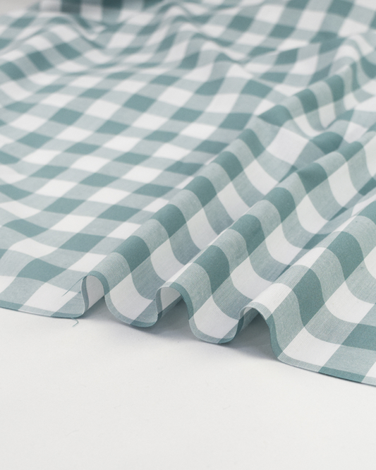Yarn Dyed Cotton Fabric - 17mm Gingham Rockpool