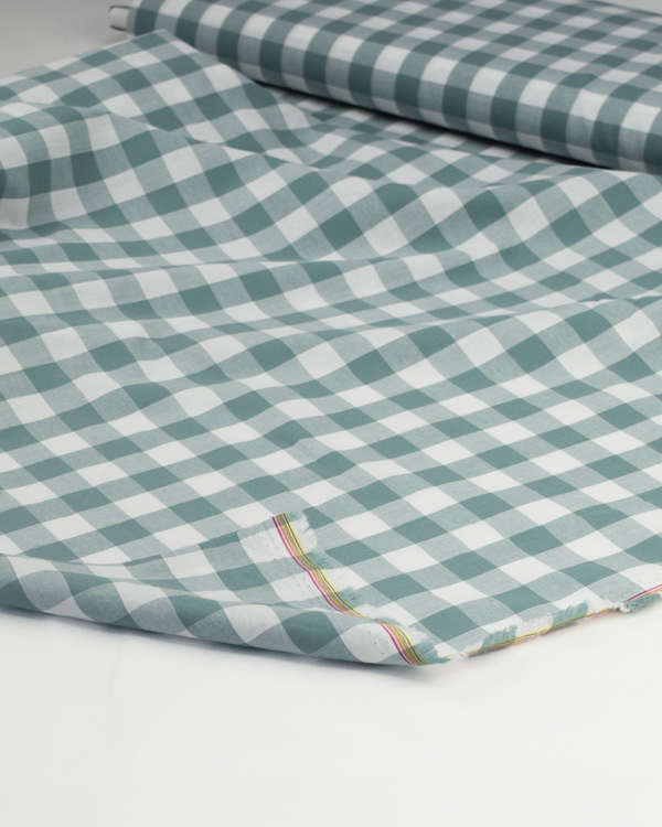 Yarn Dyed Cotton Fabric - 17mm Gingham Rockpool