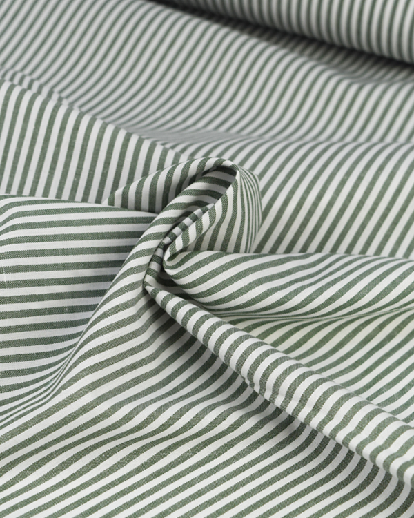 Yarn Dyed Cotton Fabric - 3mm Stripe Evergreen