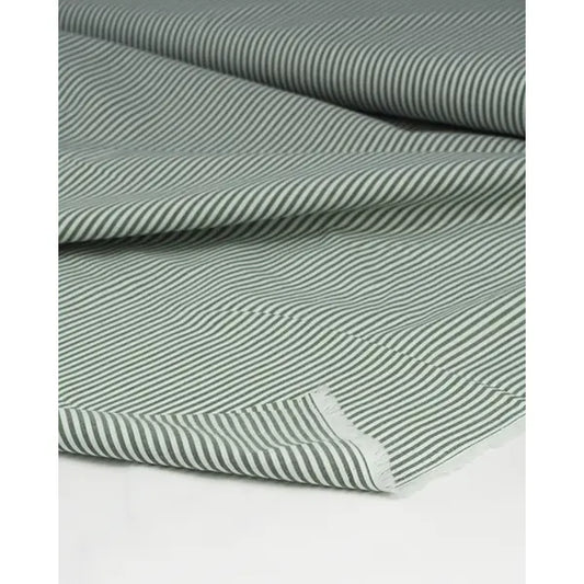 Yarn Dyed Cotton Fabric - 3mm Stripe Evergreen | Truro Fabrics